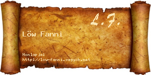 Löw Fanni névjegykártya